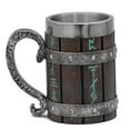 thumbnail image 6 of Medieval Norse Viking Oak Wooden Beer Mug Stein with Stainless Steel Liner,Nordic Viking Runes Coffee Drink Cup for Men and Father’s Day Gift 550ml, 6 of 6