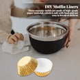 thumbnail image 3 of 100 Pieces Cupcake Paper Liners Mini Non-Stick Muffin Baking Mini Muffin Baking Molds Molds DIY Pastry Chocolate Home Kitchen Bakeware, Gold, 3 of 8