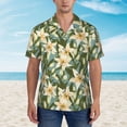 thumbnail image 4 of Balery Lilies Flowers Print Men's Hawaiian Shirts Short Sleeve Beach Shirt Relaxed Fit Vacation Button Down Shirts-XX-Large, 4 of 9