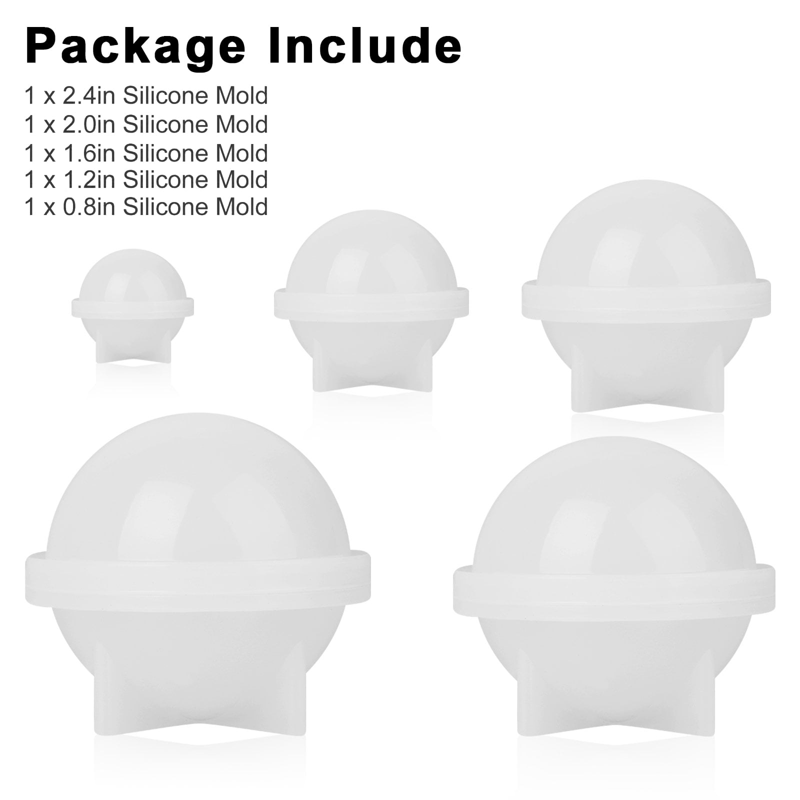 Senhai 10Pcs 3D Sphere Resin Molds Silicone Molds for DIY Crafts Jewelry  Making Home Decor