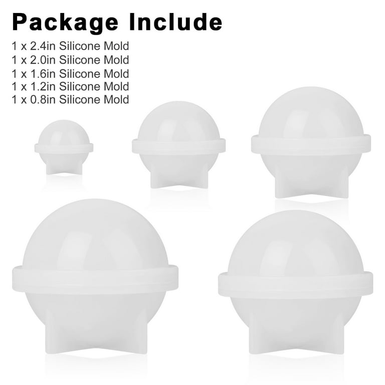 5pcs 5 Sizes Sphere Resin Molds, EEEkit Round Silicone Molds, Epoxy Resin  Ball Molds for DIY Jewelry Making, Homemade Soap, Candle Wax, Bath Bomb,  DIY