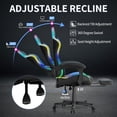 thumbnail image 4 of Gaming Chairs for Adults Tall and Kids，Lumbar Support,LED Lights，High Back Reclining Computer Chair with Headrest (Black+Blue), 4 of 7