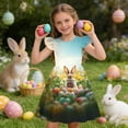 thumbnail image 1 of Cute Easter-print Dress With Small Flying Sleeves For Children Aged 3-10 In Summer, 1 of 9