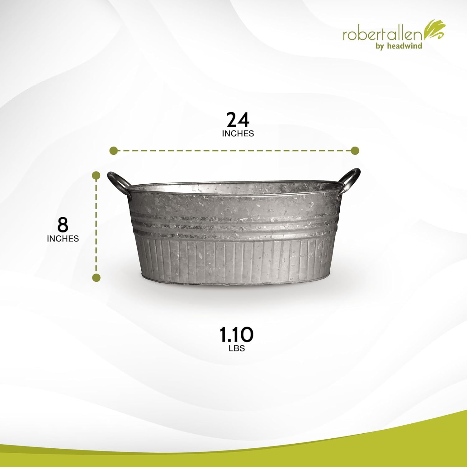 Robert Allen 212000 24 in. Galvanized Tub Planter