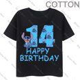 thumbnail image 3 of Camiseta negra de Lilo Stitch para niños, número de cumpleaños 1-14, ropa informal para niños y niñas, camisetas de dibujos animados de anime para niños, 3 of 5