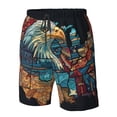 thumbnail image 4 of Zufioo Stained Glass Eagle USA for Men's Casual Beach Shorts, Sports Fitness Quick-drying Drawstring Shorts with Pockets for Home Wear-3X-Large, 4 of 6