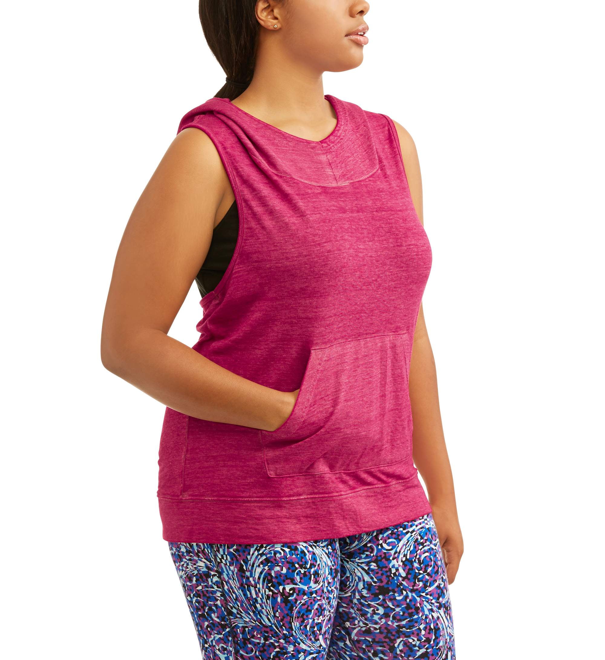 Elite Brands Women's Plus Burnout Sleeveless Hoodie