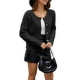 thumbnail image 2 of Suéteres de Punto para Mujer, Moda de Otoño, Larga, Botones, Chaqueta Informal de Moda, Ropa de Invierno Negro L, 2 of 8