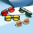 thumbnail image 2 of Gafas de sol de doble haz cuadradas personalizadas estilo coreano gafas de sol de moda retro de alta calidad a prueba de rayos UV forma cóncava discoteca salto, 2 of 5
