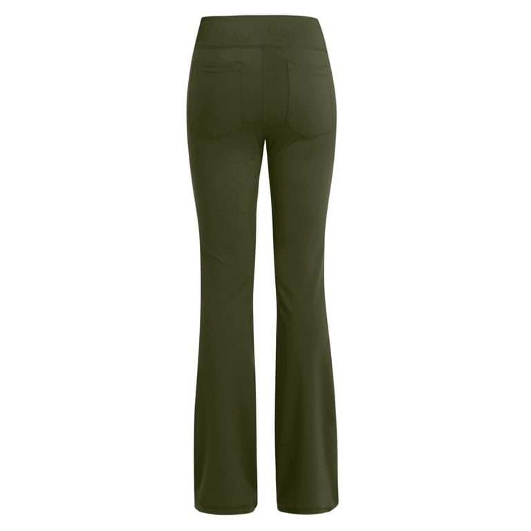 Haite Women Dress Lounge Pants Business Elastic Waist Casual Stretch Work  Trousers Slacks with 4 Pockets 