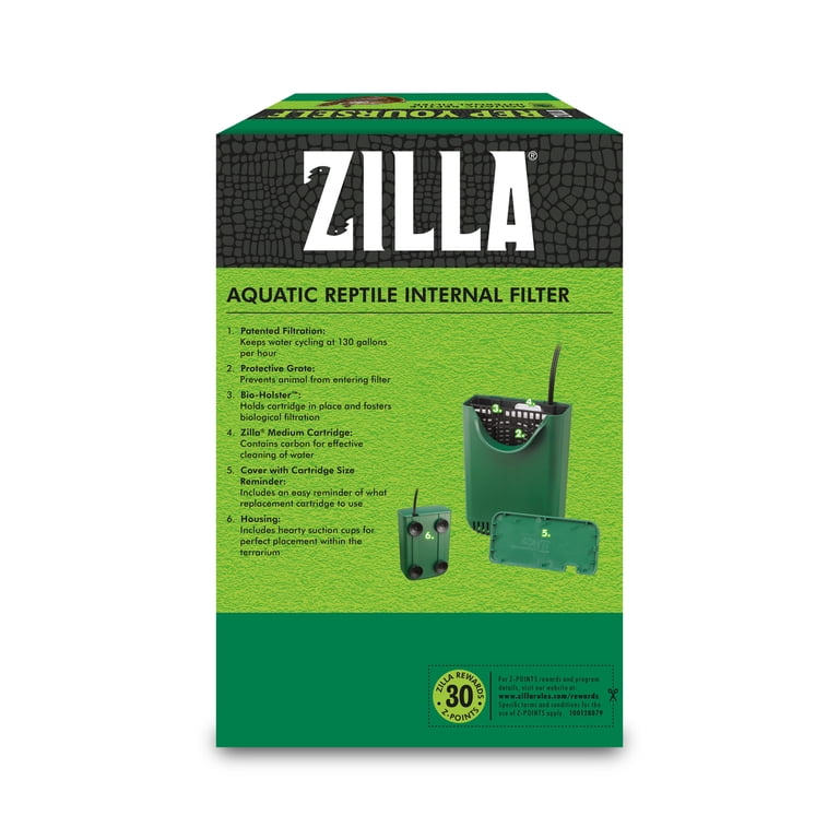 Zilla Aquatic Reptile Internal Filter Size 20 for up to 20 gallons