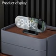 thumbnail image 3 of Reloj despertador con proyección de radio y temperatura y humedad para el hogar, reloj con espejo LED creativo, 3 of 7
