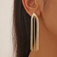 thumbnail image 3 of Bow Earrings for Women Gifts for Christmas Gold Rhinestone Earrings Dangle Trendy Silver Prom Earrings Long Tassel Cubic Zirconia Jewelry for Wedding Bridal, 3 of 6