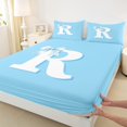 thumbnail image 3 of Erosebridal Initial Letter R Bed Sheets Set Full Size,Kawaii Bowtie Bedding Sets Full Size,Blue Bow Bed Sheets Full For Birls,Breathable Bedroom Decoration,4 Pieces, 3 of 7