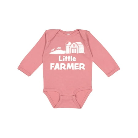 

Inktastic Little Farmer Barn Silo and Cows Gift Baby Boy or Baby Girl Long Sleeve Bodysuit