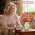 thumbnail image 3 of WaaHome Pop up Mother's Day Card Colorful Dahlia Flower Bouquet, 12 Inch Large Handmade Greeting Cards for Mom, Wife, Grandma, 3D Paper Flower Gift with Envelope & Note Tag, 3 of 7
