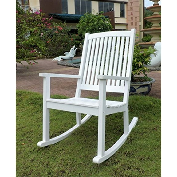 Acacia Rocking Chair - Large French Flair Porch Rocker - Outdoor Patio Furniture