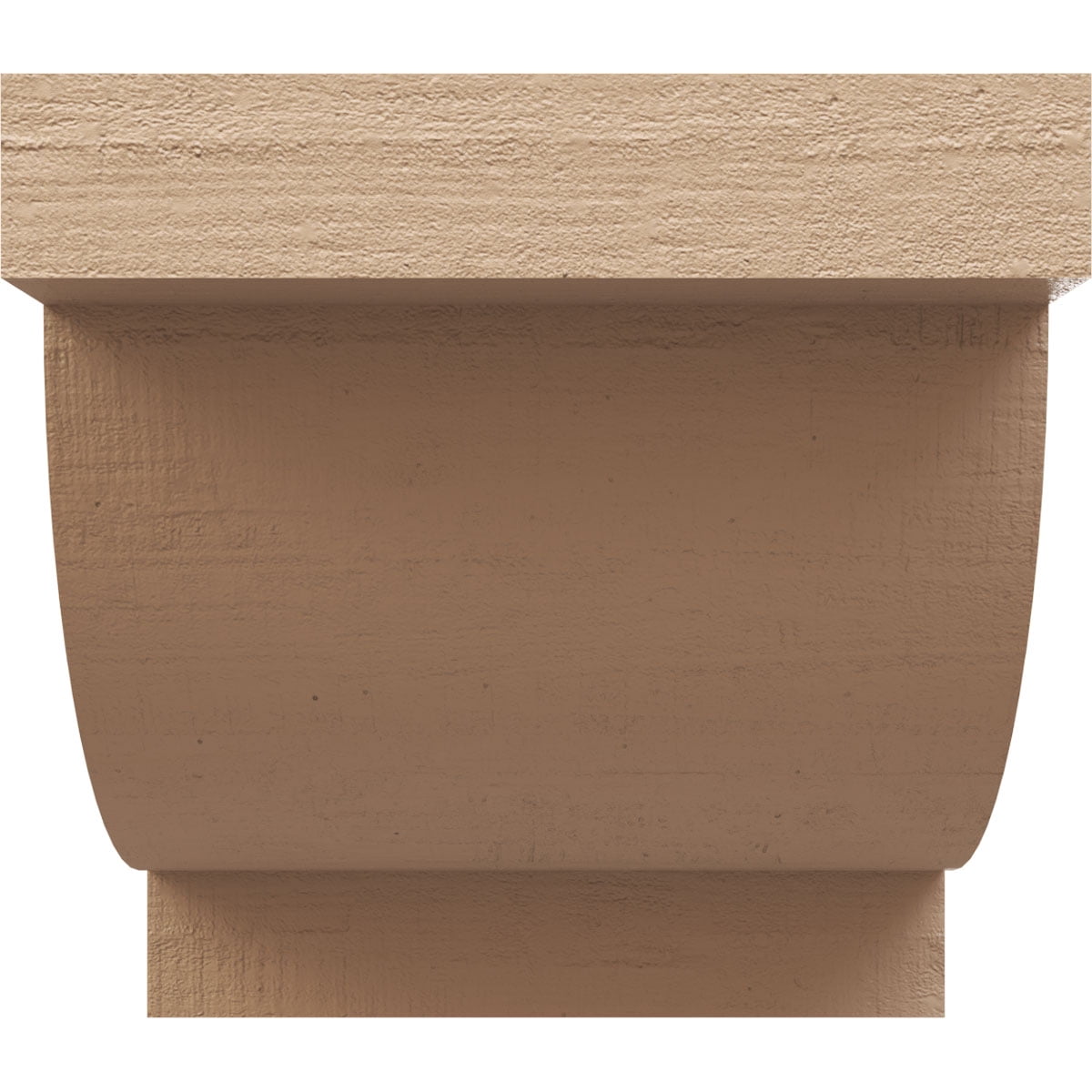 4"W x 4"D x 4"H Wide Alpine Rough Cedar Woodgrain TimberThane Corbel, Primed Tan