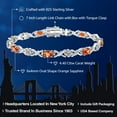 thumbnail image 3 of Gem Stone King 925 Sterling Silver Orange Sapphire Tennis Bracelet for Women (4.40 Cttw, Gemstone September Birthstone, Oval 6X4MM, 7 inch), 3 of 6