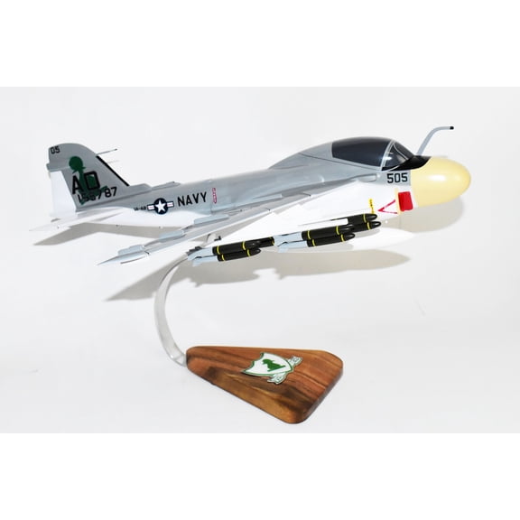 VA-42 Green Pawn A-6 (1973) Intruder Model, 1/36th Scale, Mahogany, Navy