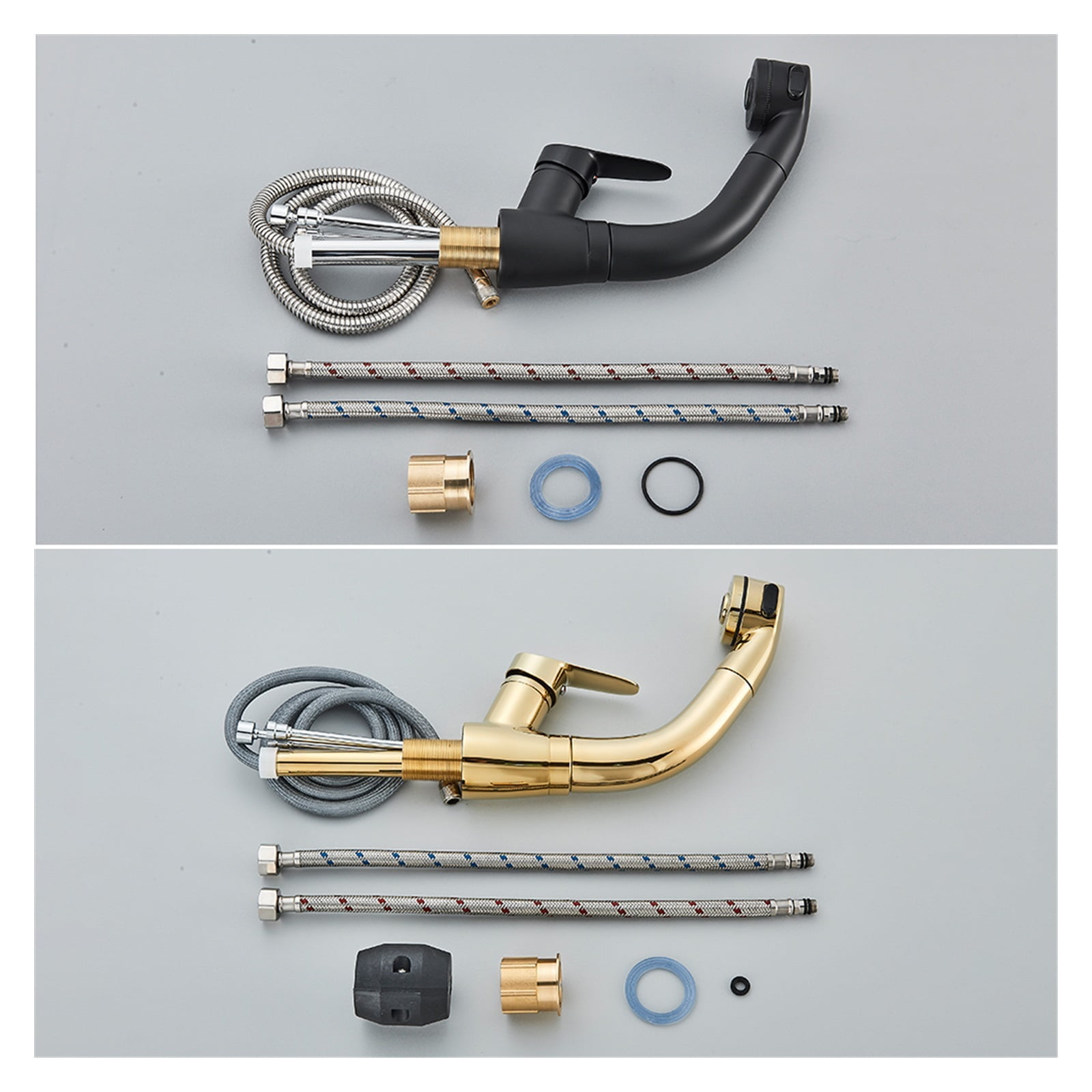 Pull Out Black Bathroom Sink Faucet Hot And Cold Water Mixer Crane Lift Up And Down Chrome 360 Degree Water Mixer Tap ,Effortless Installation