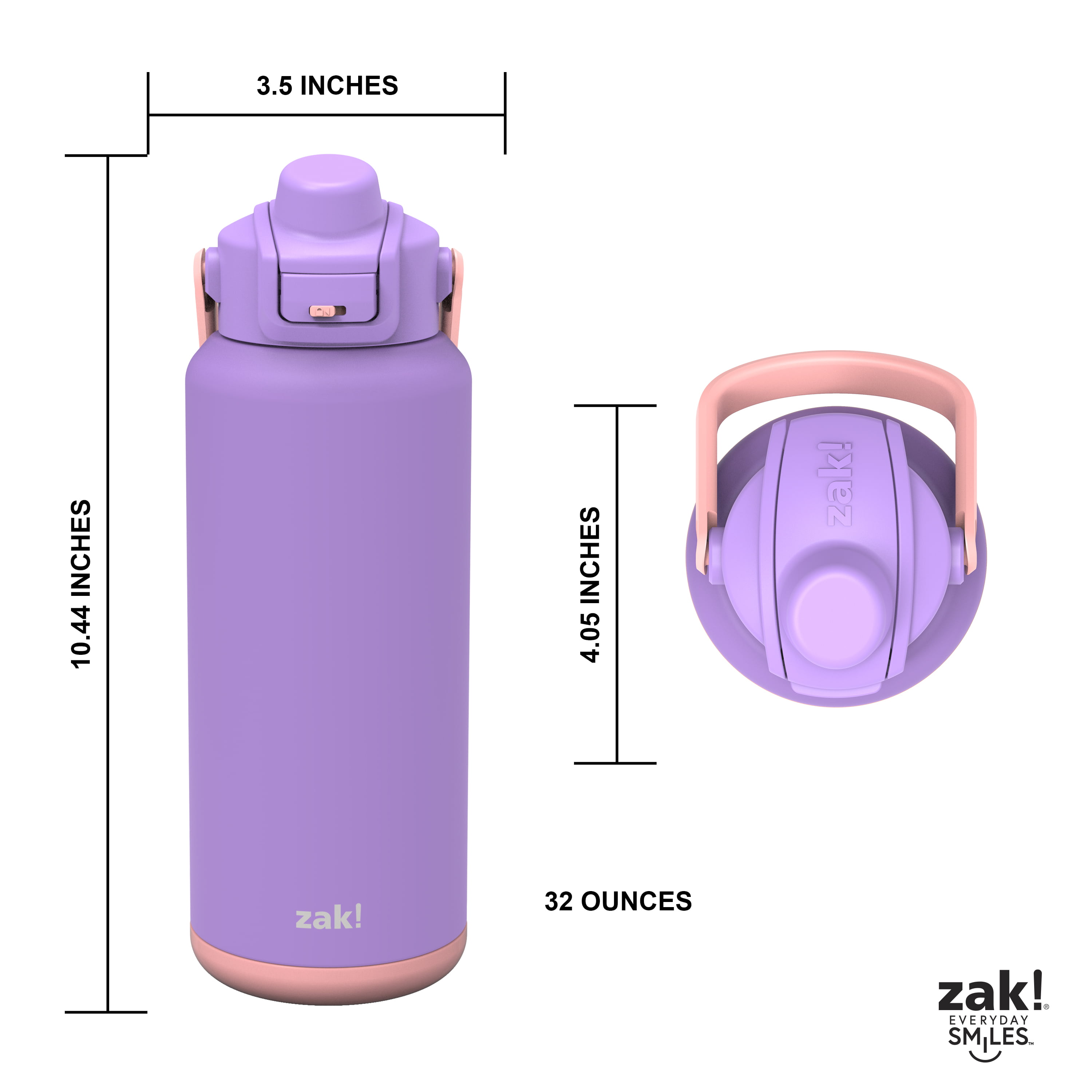 Zak Designs 32oz Recycled Stainless Steel Vacuum Insulated Straw Water  Bottle - Ivory - Yahoo Shopping