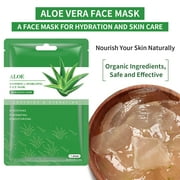 Mooyam 10 Pack Face Masks Skincare Sheet Mask Aloe Vera Sheets Mask, Hydrating Face Masks Soothing Facial Mask for All SkinTypes Sun Care, Facial Masks for Women Skin Care Sheet Masks for Face