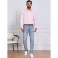 thumbnail image 2 of INSPIRE CHIC Men's Point Collar Long Sleeve Button Down Solid Color Formal Dress Shirts Pink M, 2 of 4