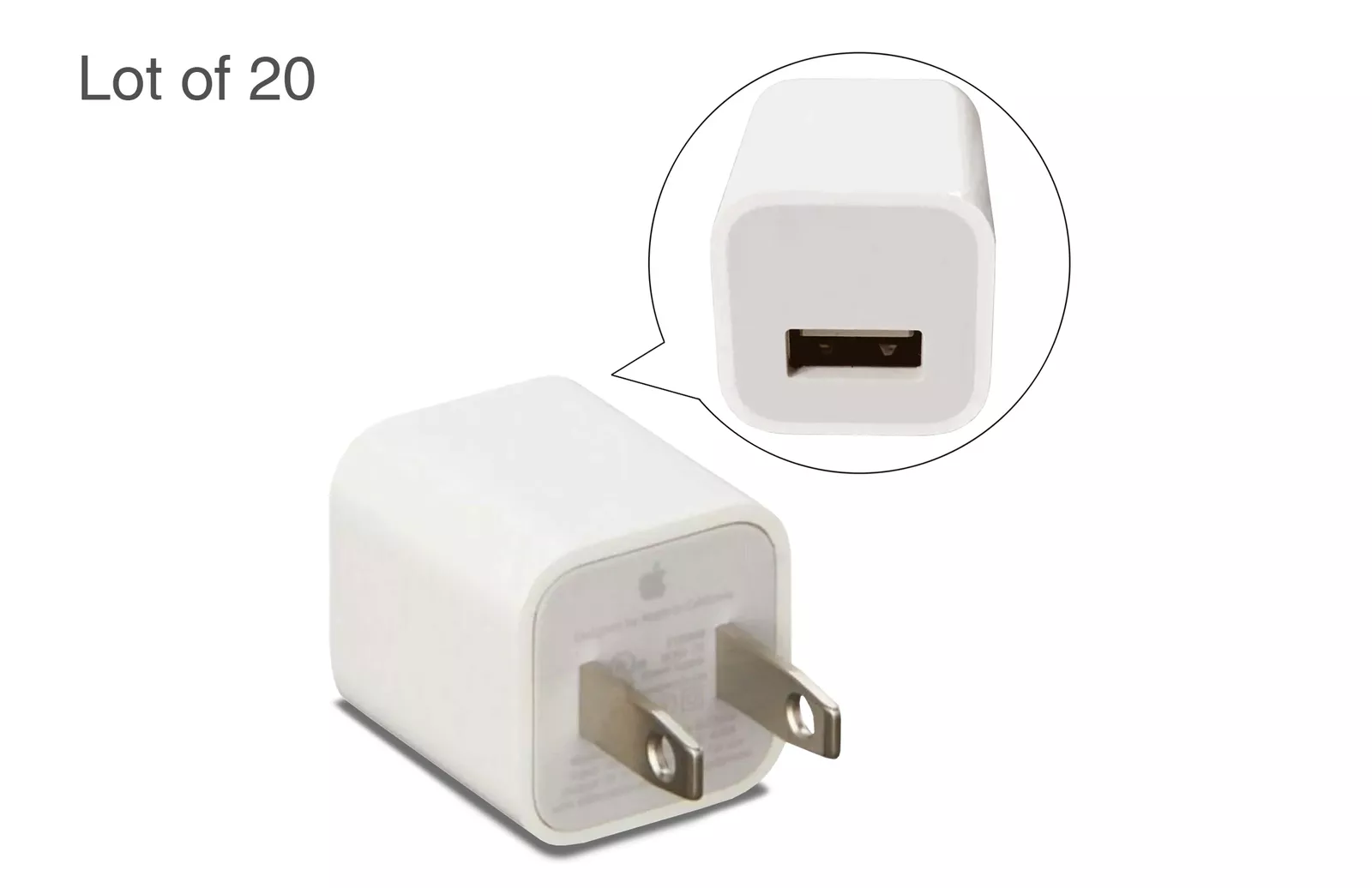 Open Box Apple 20 Pack 5W USB Power Adapter (Not in Retail Box)