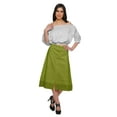 thumbnail image 2 of Moomaya Solid Cotton Skirts For Women Button Down A-Line Knee Length Skirts, 2 of 5