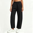 thumbnail image 3 of FAHUOMU Women's Fleece Lined Barrel Leg Joggers High Waist Stretchy Wide Leg Casual Athletic Winter Bottoms Solid Color Soft Warm Comfortable Trousers, 3 of 9