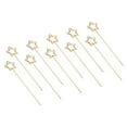 thumbnail image 1 of Unique Bargains 4.7 Inch Metal Wire Place Card Holder, 20 Pack Photo Picture Floral Picks Star Shape Clips DIY, Gold Tone, 1 of 4