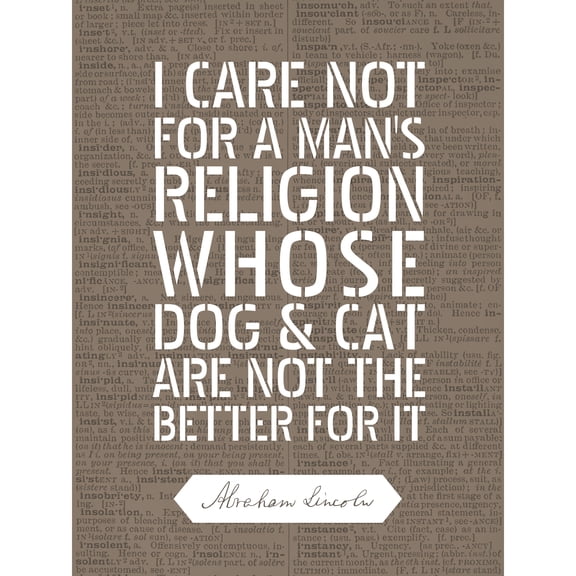 Dictionary Page Quote Abraham Lincoln Dog Cat Religion Extra Large XL Wall Art Poster Print