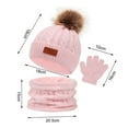 thumbnail image 6 of Kids Winter Outing Set - 3Pcs Hats Scarf Gloves for 1-5 Years Baby Boys Girls, Plush Ball No Brim Cap, Knitting Toddler Beanie, 6 of 8