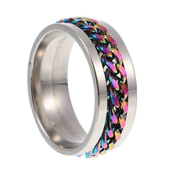 1 anillo decorativo para dedo masculino, anillo de acero inoxidable, joyería de mano para fiesta.