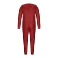 thumbnail image 5 of QIUOMBBP Couple Matching Holiday Onesie Pajamas Christmas Long Sleeve Hooded One Piece Jumpsuits Sleepwear, Red, M, 5 of 6