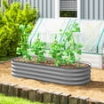 thumbnail image 2 of Outsunny Galvanized Raised Garden Bed Planter Box, 4.9 x 2 x 1ft, Silver, 2 of 10
