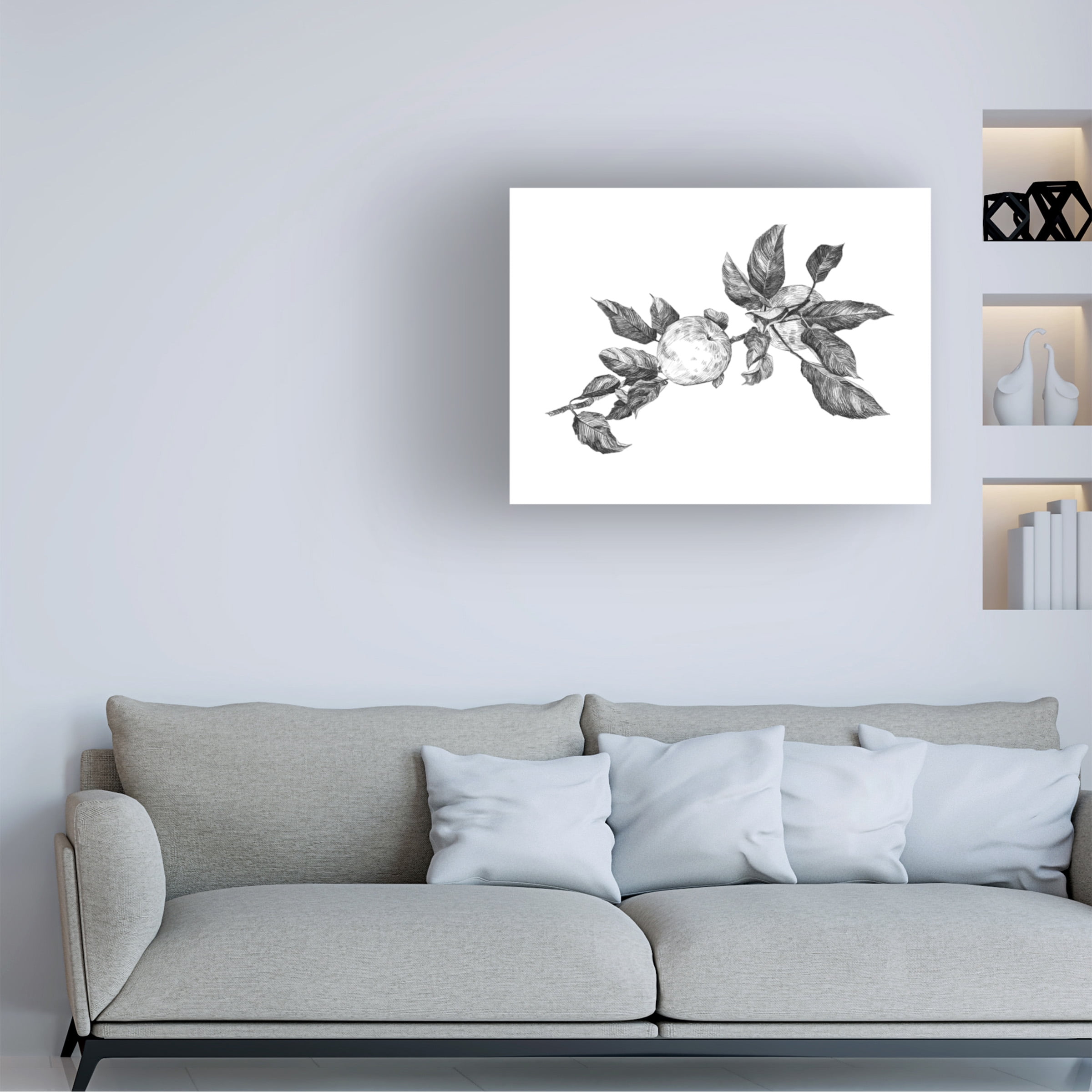 Emma Scarvey 'Apple Etching II' Canvas Art