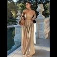 thumbnail image 4 of Conjunto de 2 Piezas para Mujer, Sin Mangas, con Tirantes, Corte A, Falda Maxi, Informal, Plisada, Estilo , Estilo Bohemio, con Bolsillo. Caqui S, 4 of 10