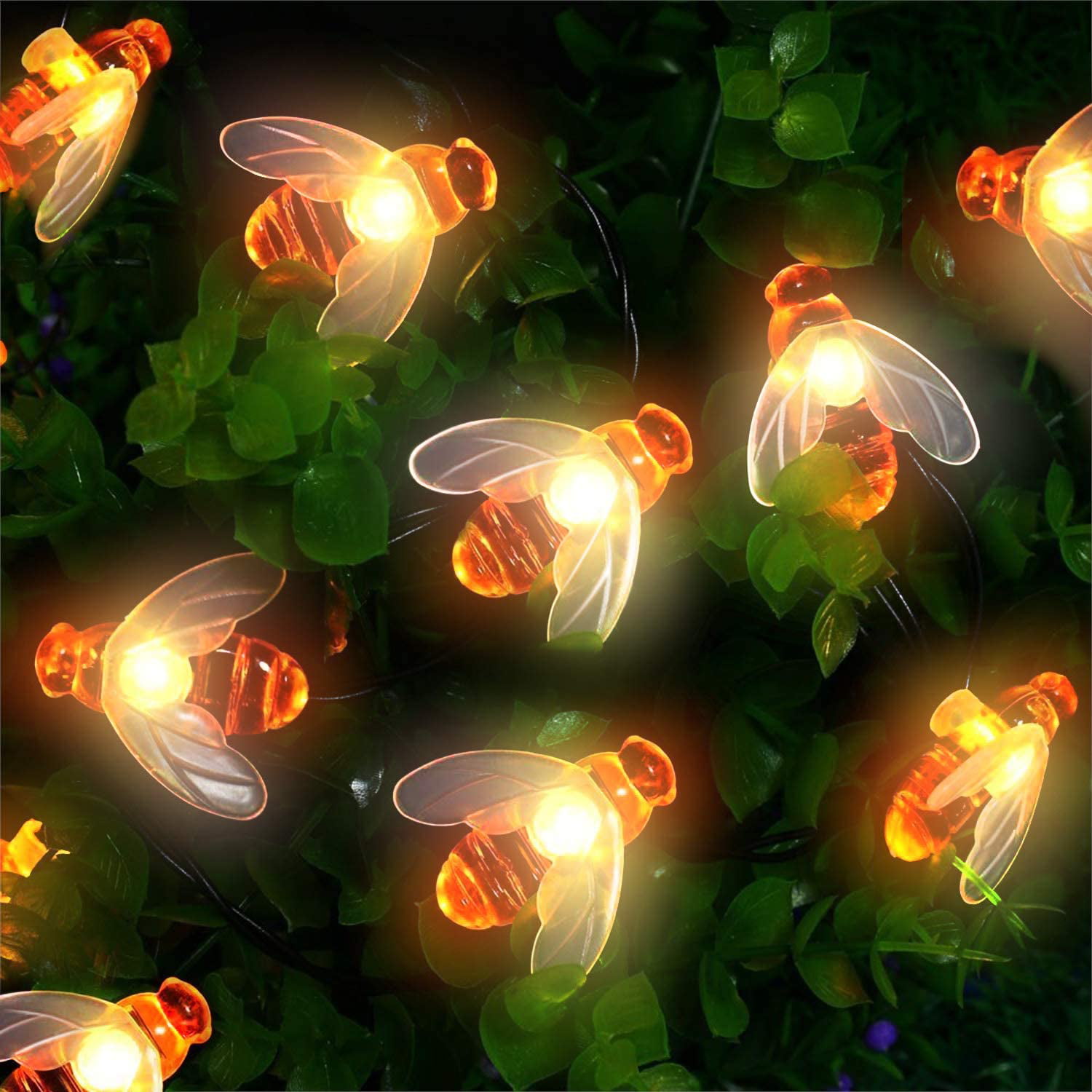 Details about   20/40 White Bumble Bee String Fairy Lights Outdoor Waterproof Summer Decorations 