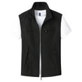 thumbnail image 3 of Kctiaxy Black Mens Vest Outerwear Causal Sleeveless Standing Collar Vest Thin Solid Color Quickly Dry Outdoor Zipper Lightweight Work Cargo Vest Jacket with Multiple Pockets, 3 of 5