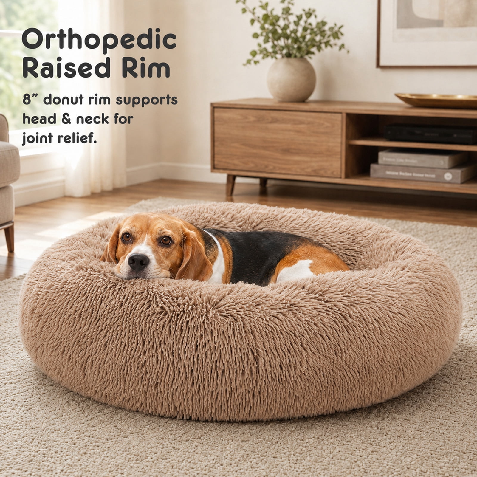 Alvantor 30''/36'' Dog Bed Comfortable Donut Cuddler Round Pet Beds Ultra Soft Washable Dog and Cat Cushion Bed, Fits up to 45 lbs/90 lbs Pets