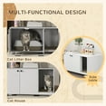 thumbnail image 4 of PawHut Cat Litter Box Enclosure for Indoor with Scratching Pad White, 4 of 10