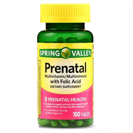 Spring Valley Prenatal Multivitamin/Multimineral & Folic Acid Tablets, 100