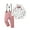 Pink, variant on Boy Clothes 3Pcs Suits Dress Shirt Bowtie Suspender Pants Big Kid Gentleman Cotton Outfits