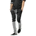 thumbnail image 1 of Ma Croix Mens Stripe Track Pants Three Tone Color Block Skinny Fit Stretch Casual Elastic Athletic Training Slim Joggers, 1 of 6