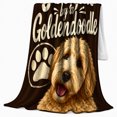 thumbnail image 2 of autumn celebration Goldendoodle Dog Owner Autumn, Playful Pet Portrait Pattern, Warm Flannel Blanket for Living Room and Reading Nook, Dog Lovers autumn celebration Gift, Pet Lover Home Decor, 2 of 9