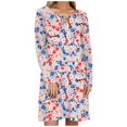 thumbnail image 2 of Qiopertar Vente de Liquidation Robe Pull à Manches Courtes Col Rond Fendu avec Changement Graduel dans les Offres Imprimées de la Semaine à Moins de 5$, 2 of 6