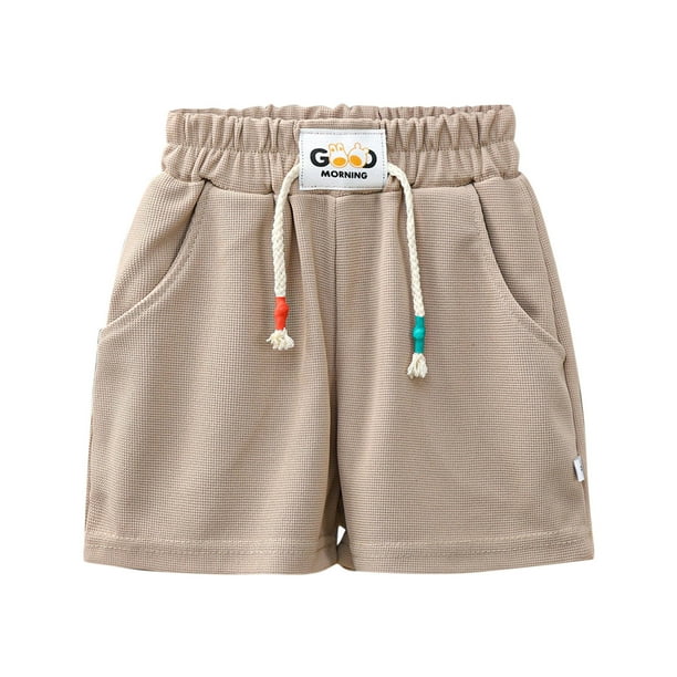 Odeerbi 2-14 Años Niños Niñas Entrenamiento de Verano Deportivo Pantalones Cortos de Algodón Casual Pantalones Cortos Con Bolsillo