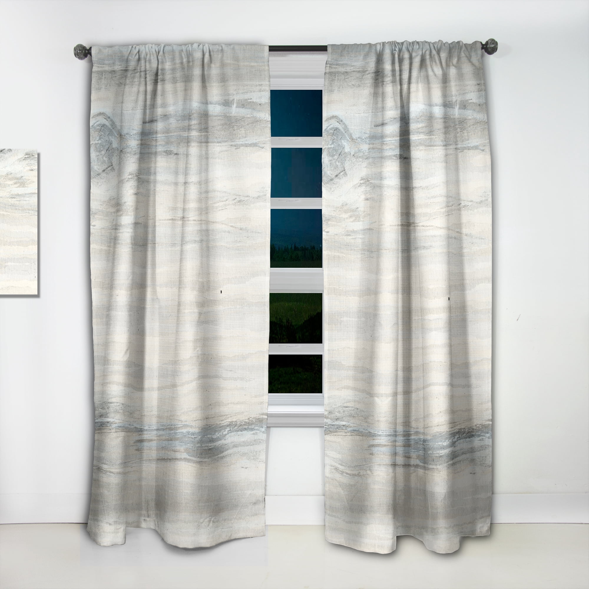 Designart 'Colorfields in Watercolor III' Modern Curtain Panel